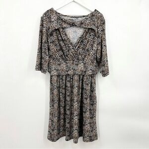 Avenue Scoop Neck Short Sleeve Pullover Dress Floral Paisley Plus Size 26/28